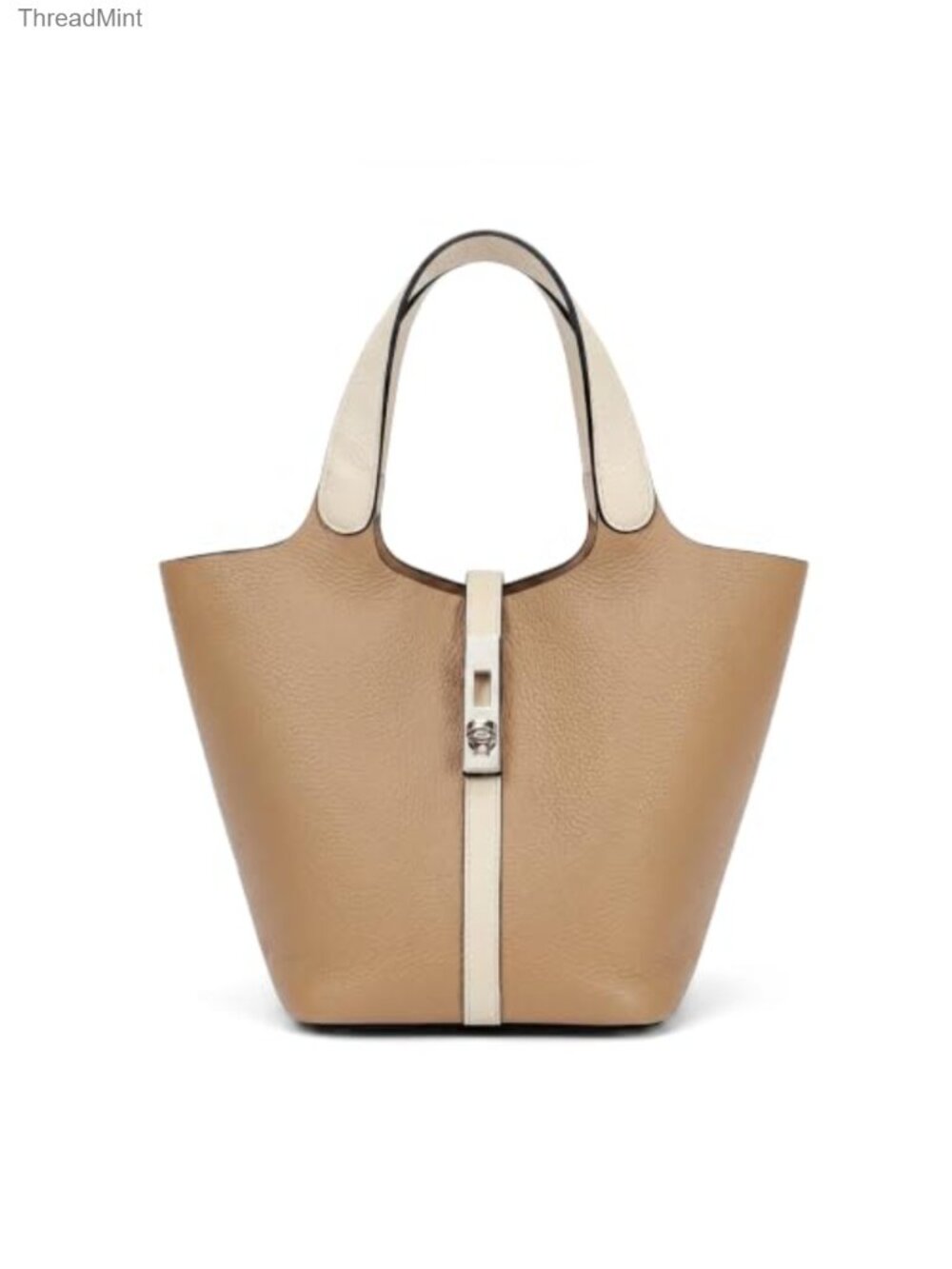 Women's Vegan Leather Top Handle Satchel Bucket Purse for Work Evening